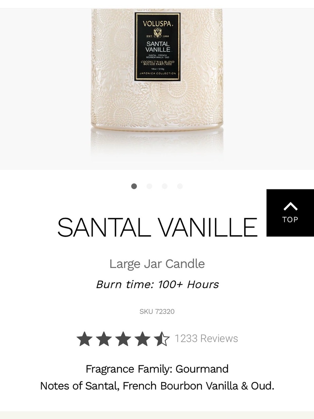 NEW VOLUSPA Santal Vanille Large Jar Candle (retail $38)